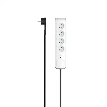 Hama P2223762 apsauginis nuo viršįtampių lizdų blokas, juodas/baltas, 4 kištukiniai lizdai, 250 V, 3 m