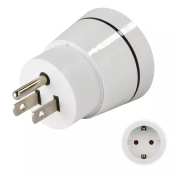 Hama 00223432 kištukinis adapteris B tipo kištukas į C (Euro) + F tipo lizdus, baltas