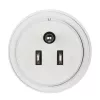 Hama 00223432 kištukinis adapteris B tipo kištukas į C (Euro) + F tipo lizdus, baltas