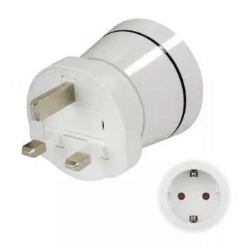 Hama 00223433 kištukinis adapteris Type G (JK) į Type C (Euro) + Type F baltas