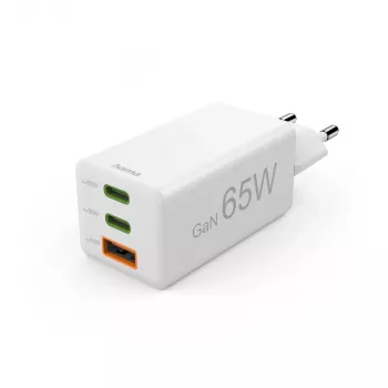 Hama 00125142 universalus greitasis 65 W įkroviklis su trimis USB prievadais, baltas