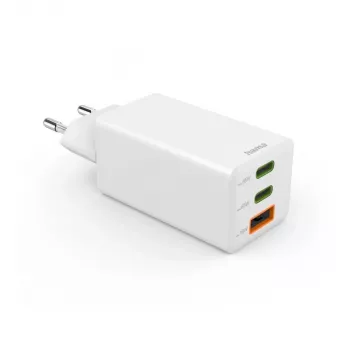 Hama 00125142 universalus greitasis 65 W įkroviklis su trimis USB prievadais, baltas