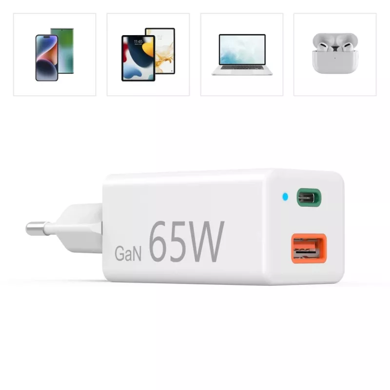 Hama 00125142 universalus greitasis 65 W įkroviklis su trimis USB prievadais, baltas