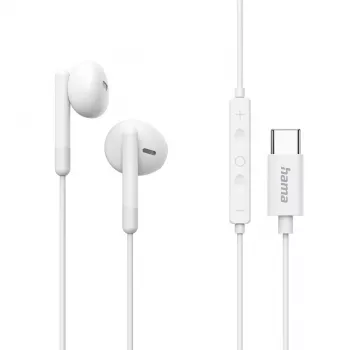 Hama Classy ausinės laidinės į ausį Skambučiai/Muzika USB Type-C balta
