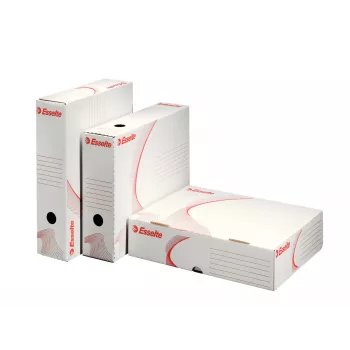 Esseletės archyvinė dėžutė FSC® horizontali 80 mm, pakuotė 10 vnt., balta, A4, 330 mm, 80 mm, 260 mm, 170 g