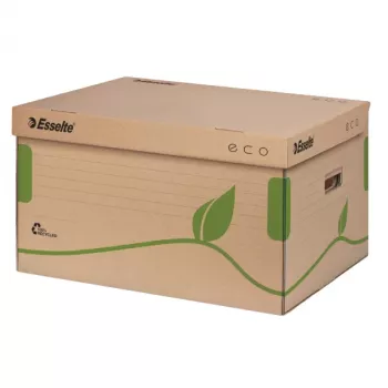 Archyvinė dėžė Esselte Eco FSC® 80/100 viršutiniu atidarymu, ruda, žalia, 460 g, 345 x 439 x 242 mm