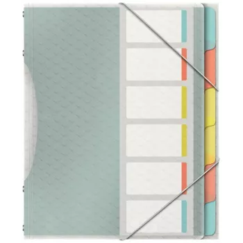 Atskirtuvų knygelė Esselte Colour'Breeze su 6 skirtukais, daugiaspalvė, polipropilenas (PP), 266 mm, 20 mm, 240 g, 1 vnt.