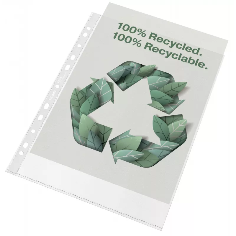 Esselte Recycle kišeninis aplankas A4, 210 x 297 mm, skaidrus, polipropilenas, 0,07 mm
