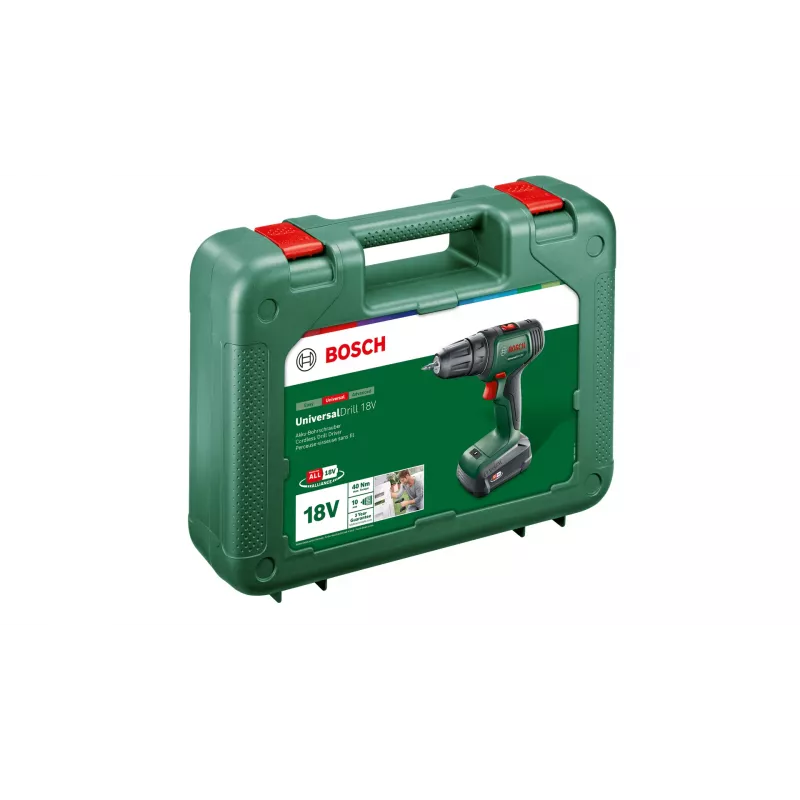 Bosch UniversalDrill 18V 1450 aps/min 1,2 kg juodas, žalias gręžtuvas