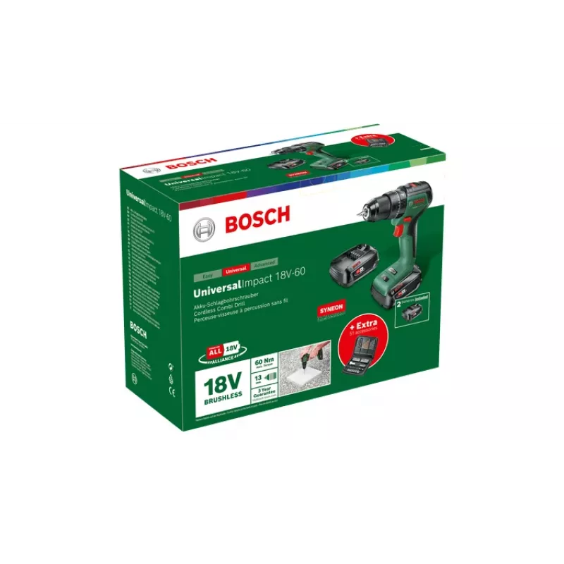 Bosch 0 603 9D7 106 gręžtuvas bešepetėlis 1900 RPM be rakto 1,3 kg juodas, žalias