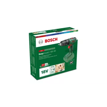 Bosch EasyImpact 18V 40 gręžtuvas su 2 Ah akumuliatoriumi, žalias