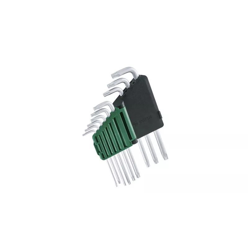 Bosch 1 600 A02 Z9C L-torx raktų rinkinys, TX8–TX40, 9 vnt., 69 mm