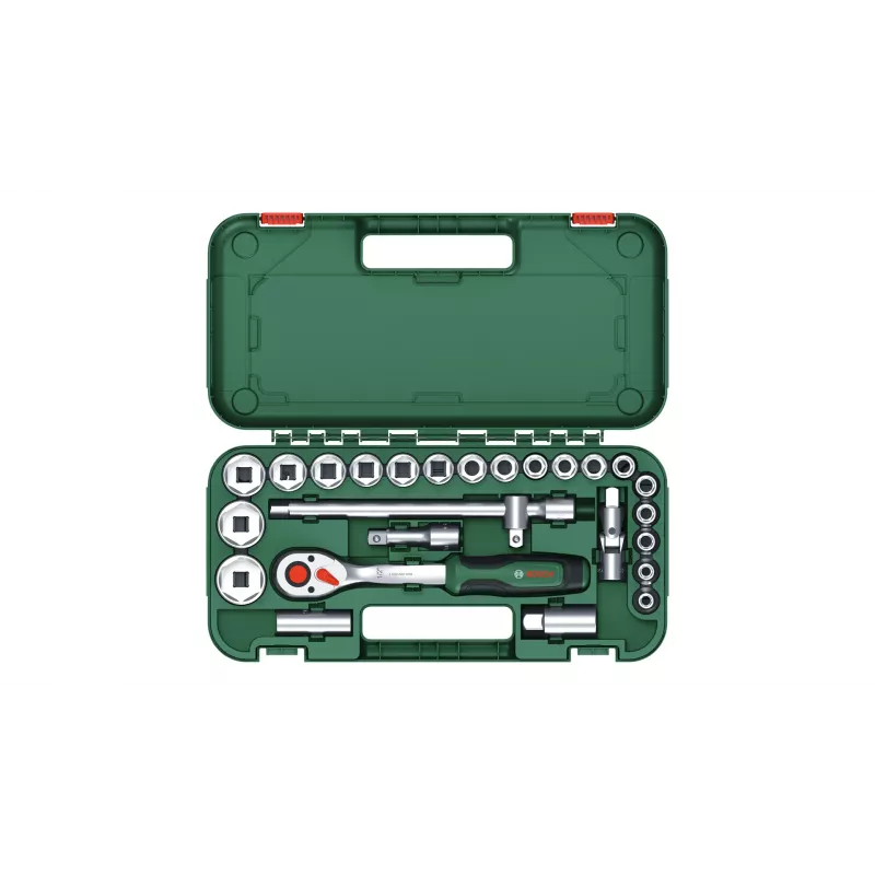 „Bosch“ 1600A02Z9F 1/2 in. su terkšle ir galvučių rinkinys, 25 vnt., žalias