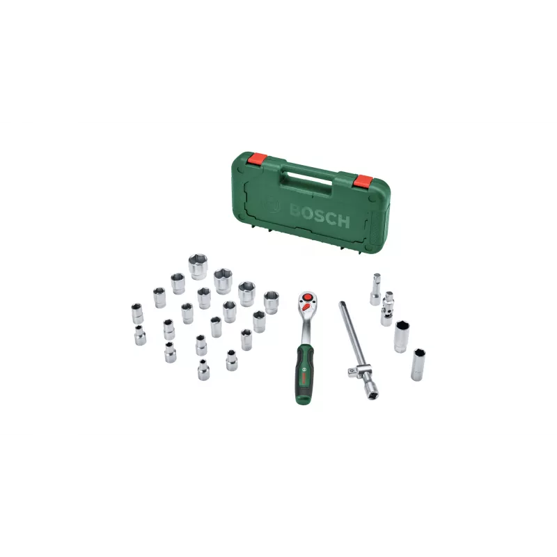 „Bosch“ 1600A02Z9F 1/2 in. su terkšle ir galvučių rinkinys, 25 vnt., žalias
