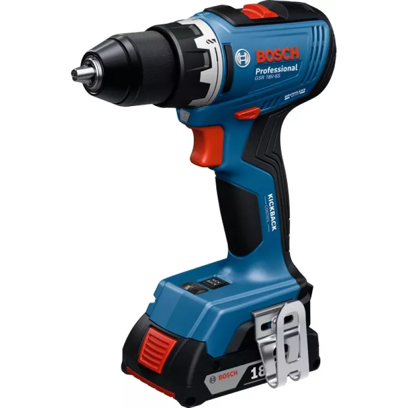 Bosch GSB 18V-65 Professional akumuliatorinis smūginis gręžtuvas-suktuvas, 18 V, 2x 5.0 Ah, L-BOXX (06019N3303)