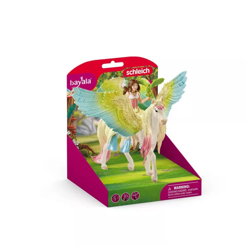 schleich Fėja Sura su blizgančiu Pegasu, Mini lėlė, Mergaitė, 5 m., 180 mm, Įvairiaspalvė