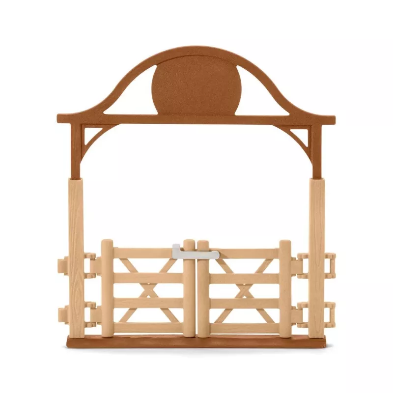 schleich HORSE CLUB Gardas su įėjimo vartais, žaislinė figūrėlių tvora, 5 m., Arklių arklidė, Arkliai, Smėlio, Ruda