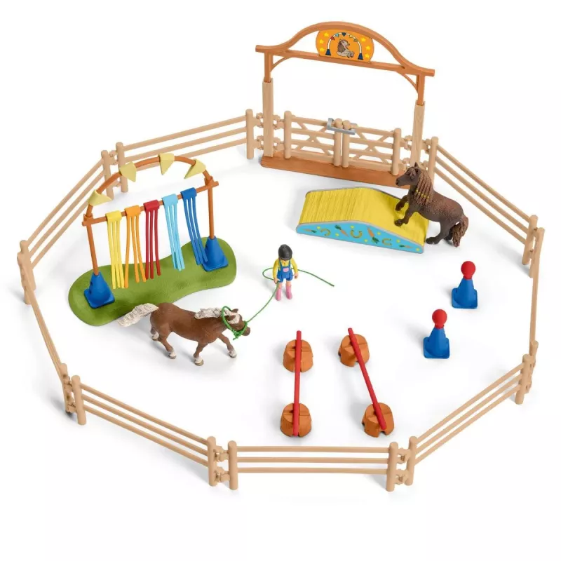 Schleich Pony Agility treniruotės rinkinys, įvairiaspalvis, plastikinis