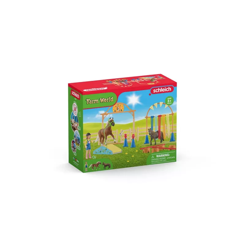 Schleich Pony Agility treniruotės rinkinys, įvairiaspalvis, plastikinis