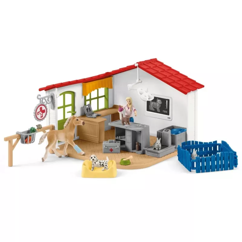 schleich Veterinarijos praktika su gyvūnais, Ūkis, Ūkio gyvūnai / ūkio žaislai, 3 m., Įvairiaspalvis