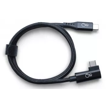 Ochno USB-C laidas, juodas, 0,7 m, kampuotas, USB 3.2 Gen 2, 10 Gbit/s, baltas