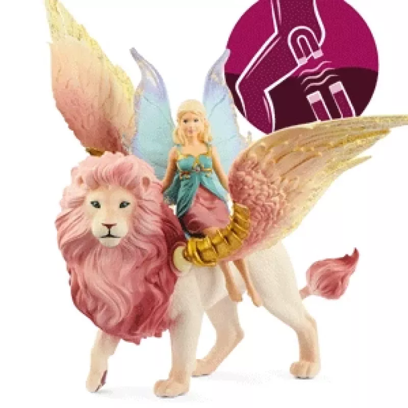 Schleich BAYALA Fėja Skrydyje ant Sparnuoto Liūto