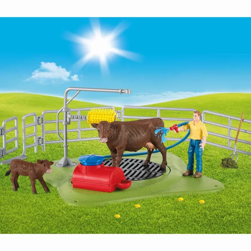 Schleich FARM WORLD Happy Cow Wash rinkinys