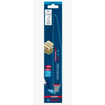 Bosch Expert S1142KHM pjūklo geležtė medienai, T formos kotas, karbidas, 3 vnt.