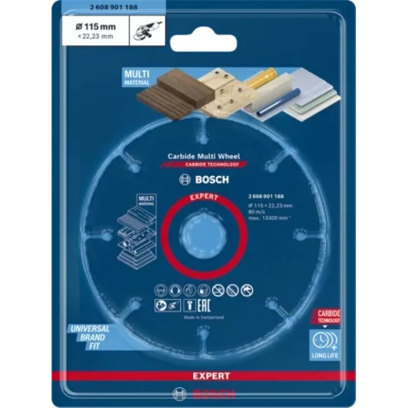 Bosch 2 608 901 188 pjovimo diskas medžiui ir plastikui, 115 mm