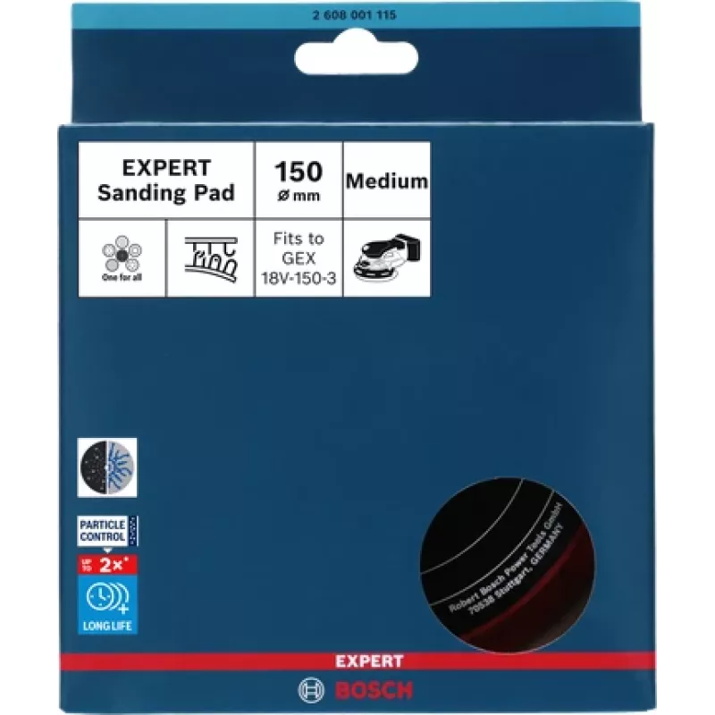 Bosch 2 608 001 115 šlifavimo diskas, 150 mm, vidutinis grūdėtumas, 1 vnt.