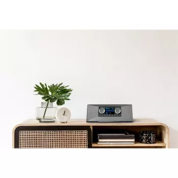 Internetinis radijas MEDION LIFE P85333 — DAB+ / FM, 12 W RMS, 2,8 colio TFT, Wi‑Fi 802.11a/b/g, 3,5 mm lizdas, pilka spalva