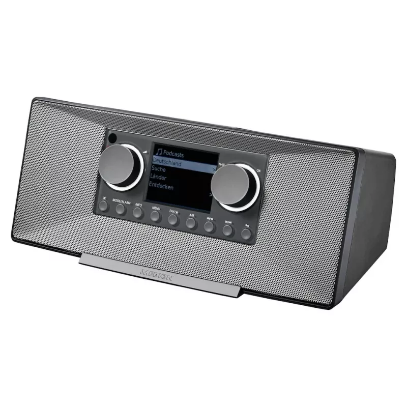 Internetinis radijas MEDION LIFE P85333 — DAB+ / FM, 12 W RMS, 2,8 colio TFT, Wi‑Fi 802.11a/b/g, 3,5 mm lizdas, pilka spalva
