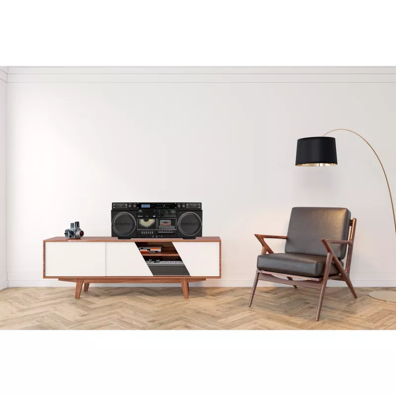 Muzikos sistema MEDION LIFE P66538 – 20 W, 2 krypčių garsiakalbiai, DAB+/FM/PLL, Bluetooth, LCD ekranas, juoda