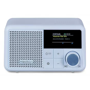 Nešiojamas skaitmeninis radijas MEDION LIFE S66822, DAB+/FM, Bluetooth, USB, AUX, IPX1, akvamarino spalva
