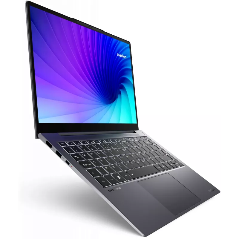 Nešiojamas kompiuteris MEDION SPRCHRGD 14 S1 Elite MD62637 Snapdragon X1E-78-100 35,6 cm (14 colių) WQXGA+ 16 GB LPDDR5-SDRAM 512 GB SSD Wi-Fi 6E (802.11ax) Windows 11 Home JAV anglų Pilka