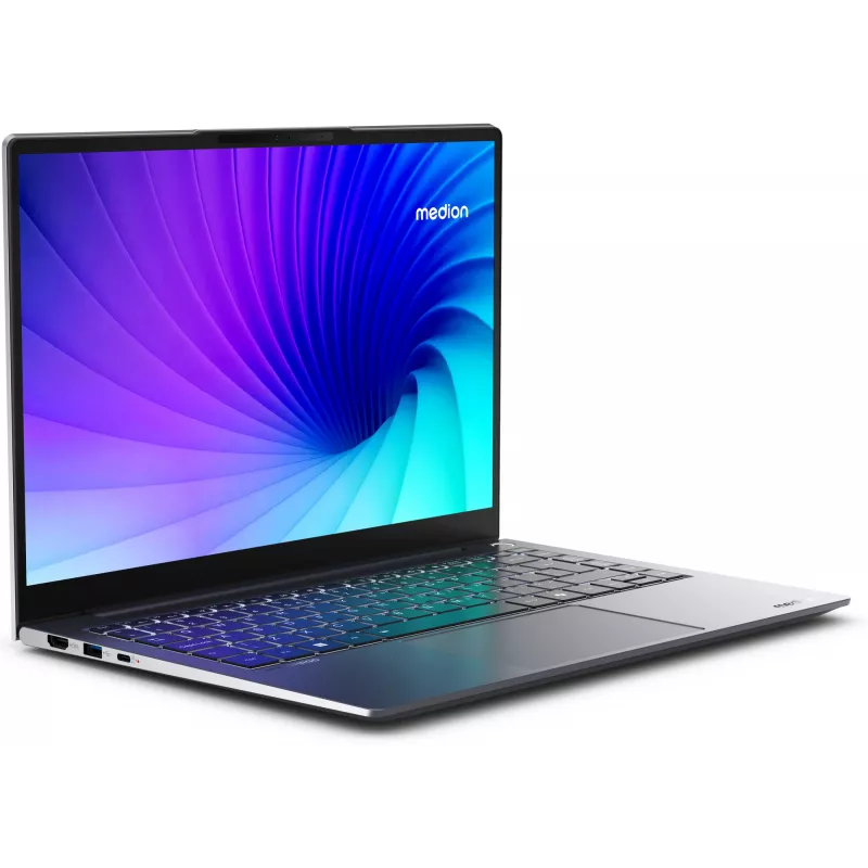 Nešiojamas kompiuteris MEDION SPRCHRGD 14 S1 Elite MD62637 Snapdragon X1E-78-100 35,6 cm (14 colių) WQXGA+ 16 GB LPDDR5-SDRAM 512 GB SSD Wi-Fi 6E (802.11ax) Windows 11 Home JAV anglų Pilka