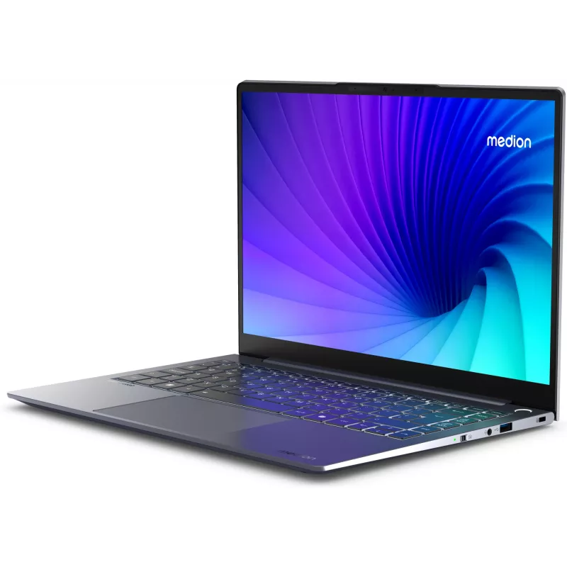 Nešiojamas kompiuteris MEDION SPRCHRGD 14 S1 Elite MD62637 Snapdragon X1E-78-100 35,6 cm (14 colių) WQXGA+ 16 GB LPDDR5-SDRAM 512 GB SSD Wi-Fi 6E (802.11ax) Windows 11 Home JAV anglų Pilka