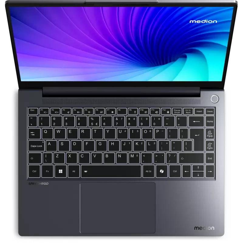 Nešiojamas kompiuteris MEDION SPRCHRGD 14 S1 Elite MD62637 Snapdragon X1E-78-100 35,6 cm (14 colių) WQXGA+ 16 GB LPDDR5-SDRAM 512 GB SSD Wi-Fi 6E (802.11ax) Windows 11 Home JAV anglų Pilka