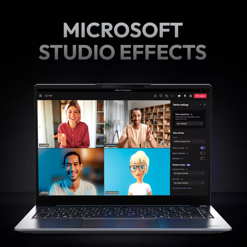 MEDION SPRCHRGD 14 S2 Copilot+ nešiojamas kompiuteris Intel Core Ultra 5 228V, 35,6 cm (14 colių) WQXGA+, 32 GB LPDDR5x, 512 GB SSD, Wi-Fi 7, Windows 11 Home, juodas