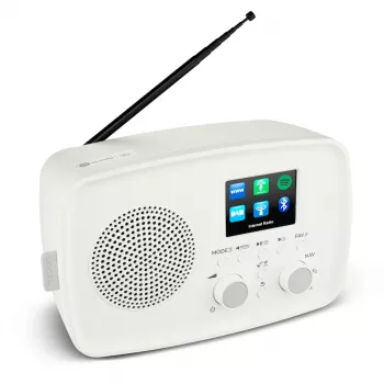 Internetinis radijas MEDION 50078821 – DAB+/FM, Wi‑Fi 802.11a/b/g, 5 W RMS, 2,4 colio TFT, baltas