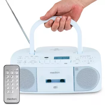 Asmeninis radijas MEDION 50079332 – DAB+/FM skaitmeninis imtuvas, 6 W RMS, LCD ekranas, Bluetooth 10 m, 3,5 mm ausinių lizdas