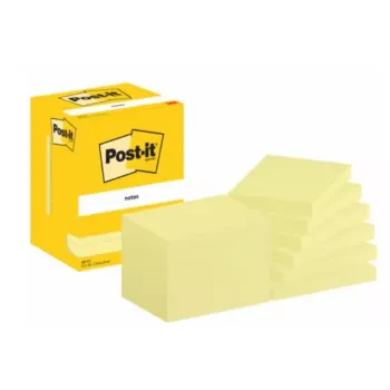 3M 7100290168 lipnūs bloknotai, stačiakampiai, geltoni, 100 lapų