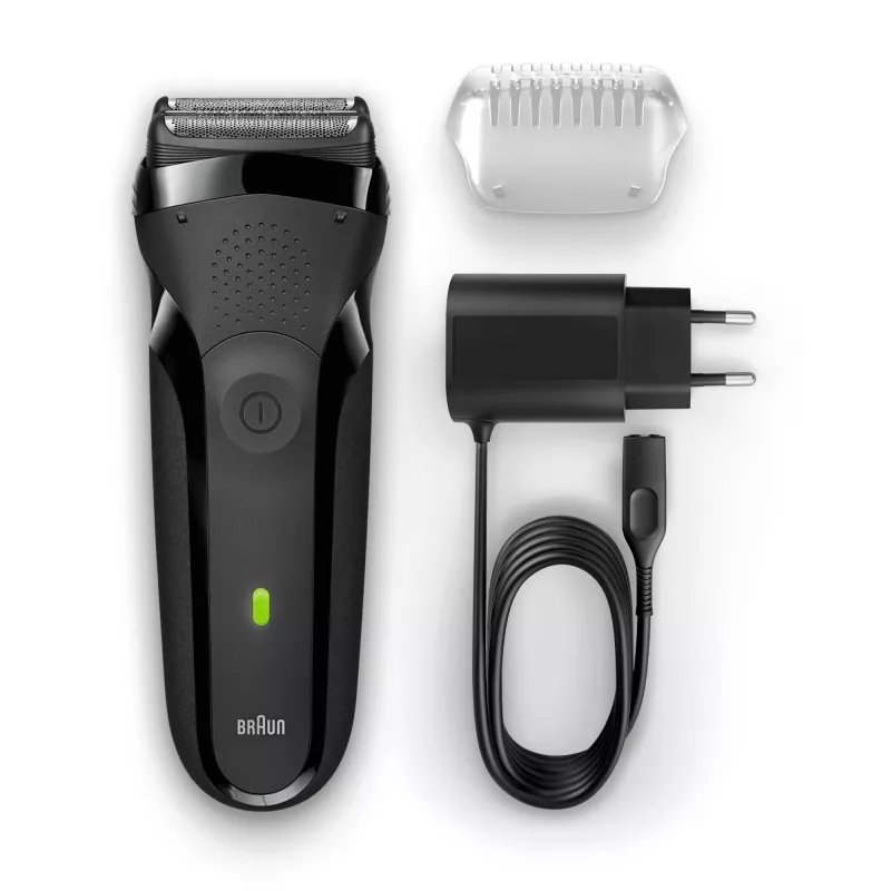 Braun Series 3 300s folijos skustuvas su trimeriu juodas