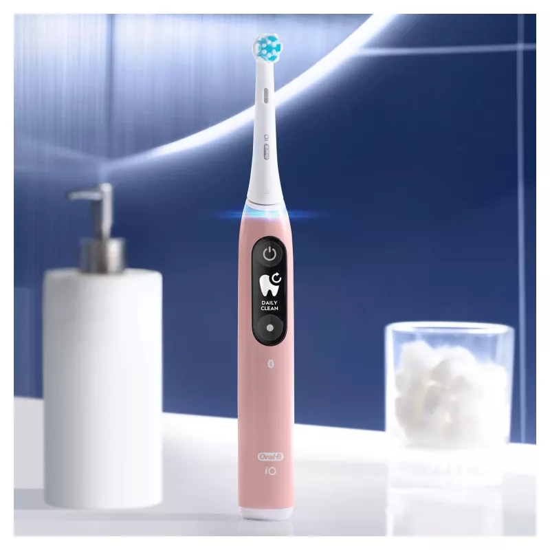 Oral-B iO 6S suaugusiųjų vibracinis dantų šepetėlis, rožinė, balta