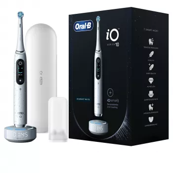 Oral-B iO Series 10 suaugusiųjų sukamoji-osciliuojanti dantų šepetėlis balta