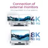 ICY BOX IB-HUB801-TB4 Thunderbolt 4 40000 Mbit/s Antracitas, Juoda
