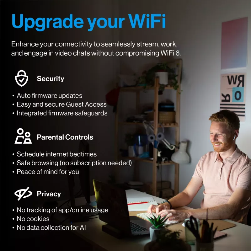 Linksys Velop Micro 6 tinklo sistema – Dviejų juostų WiFi 6 AX3000 (3 vnt.)