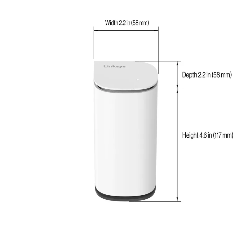 Linksys Velop Micro 6 tinklo sistema – Dviejų juostų WiFi 6 AX3000 (3 vnt.)