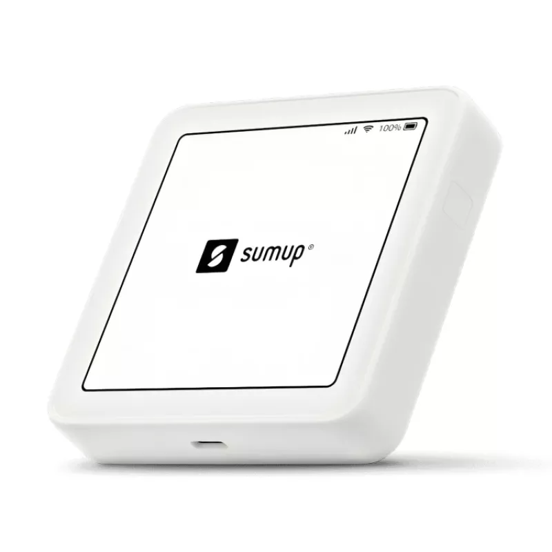 SumUp Solo belaidis kortelių skaitytuvas su baterija ir Wi-Fi, baltas