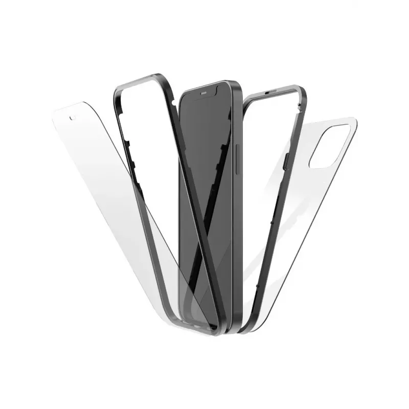 Hama 360° Glass dėklas iPhone 13 juodas permatomas